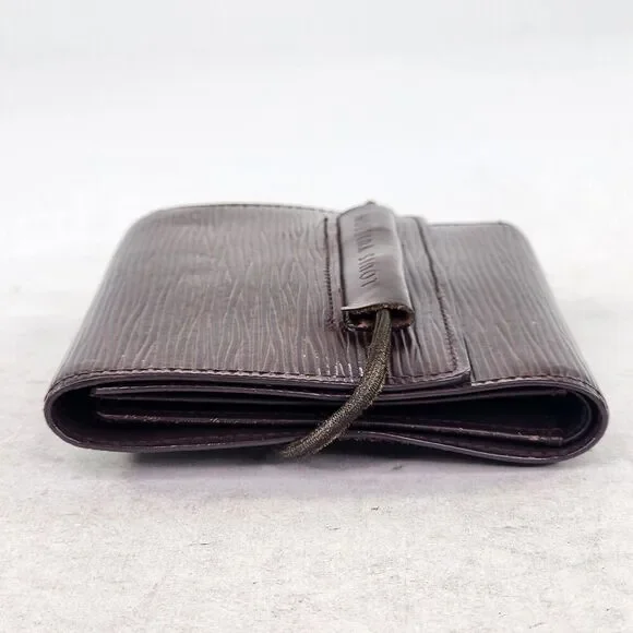 Louis Vuitton Epi Porte Monnaie Elastic Trifold Wallet Brown Leather Card Holder - Picture 3 of 14